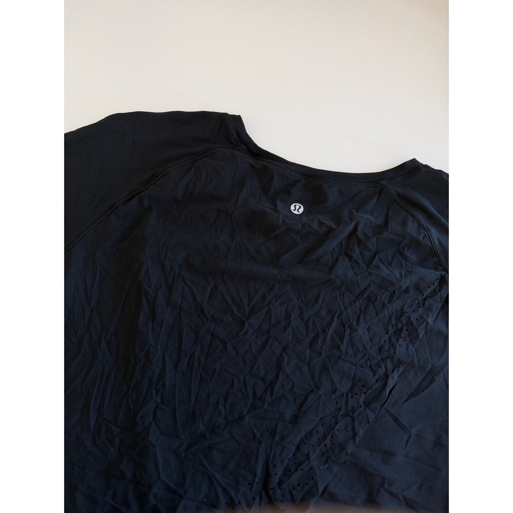 Lululemon Quick Pace Split Back Short Sleeve Blac… - image 4